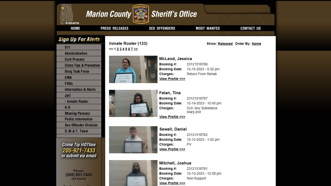 Inmate Roster - Marion County Sheriff AL
