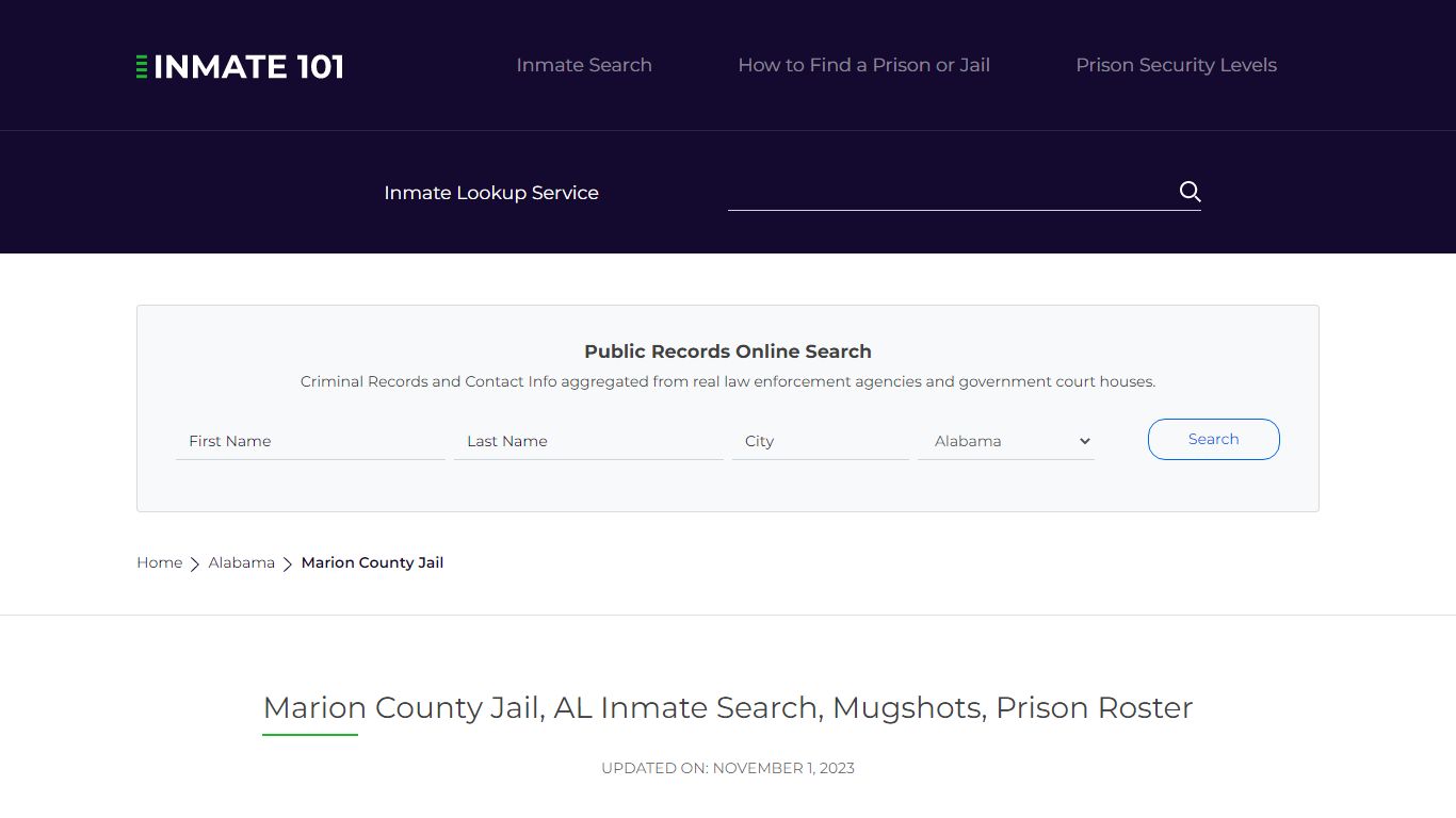 Marion County Jail, AL Inmate Search, Mugshots, Prison Roster